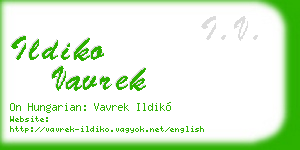 ildiko vavrek business card